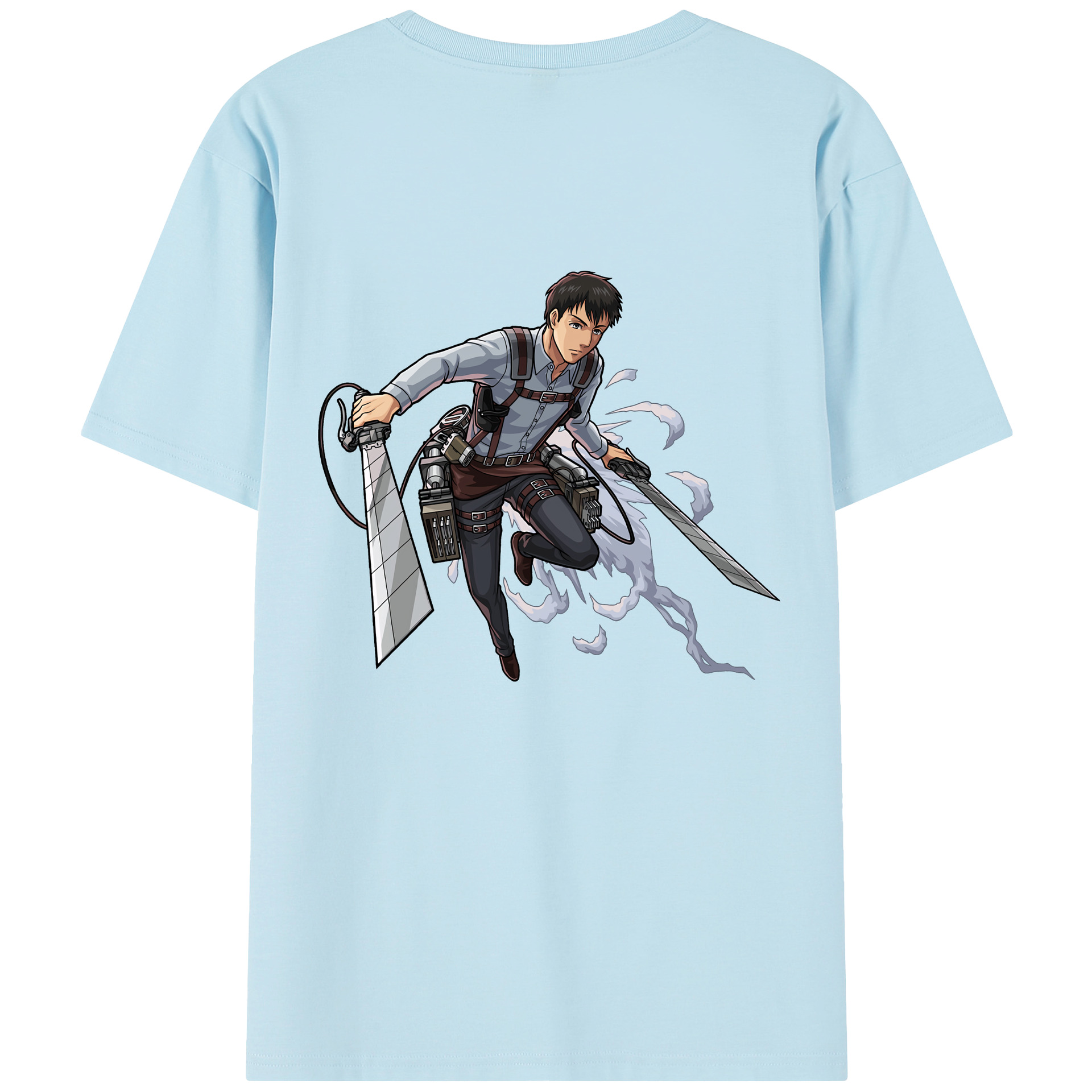 （画像用） 進撃の巨人 ベルトルト・フーバー Attack on Titan Bertholdt Hoover 綿100％半袖Tシャツ（背面プリント）